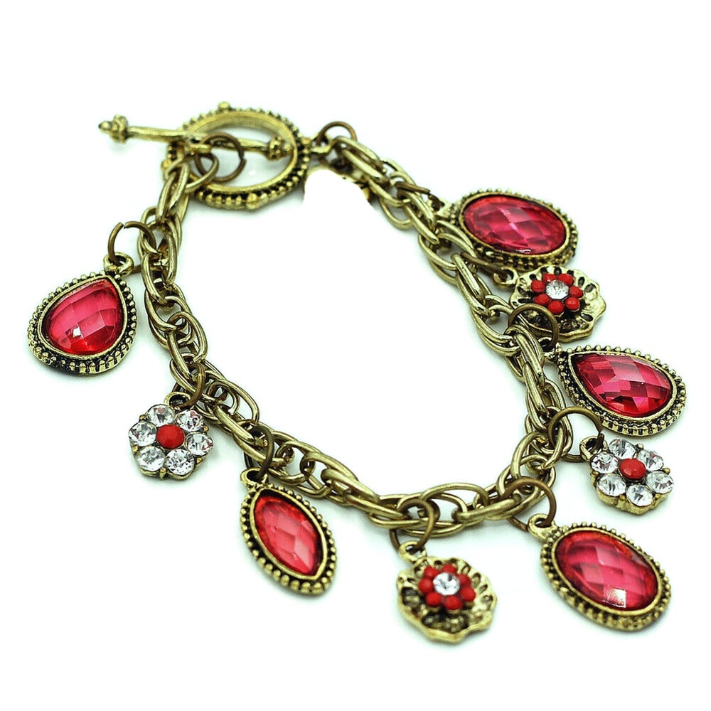 Antique Gold Retro Charm Bracelet NWT-